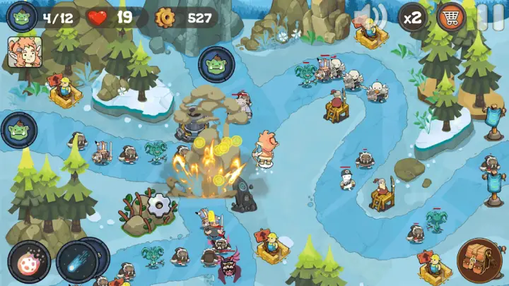 Screenshot di gameplay di Leggende della difesa torre